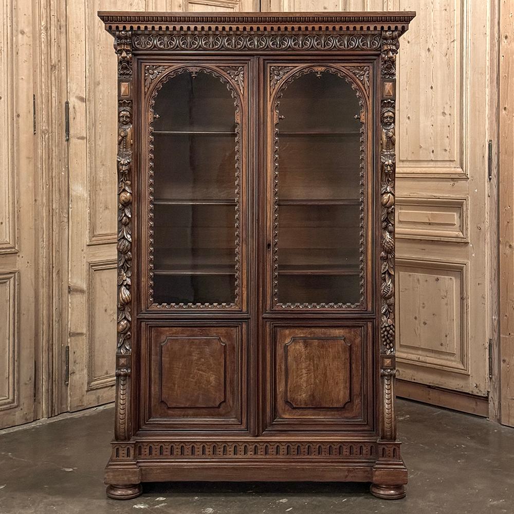 French Napoleon III Period Walnut Bookcase For Sale