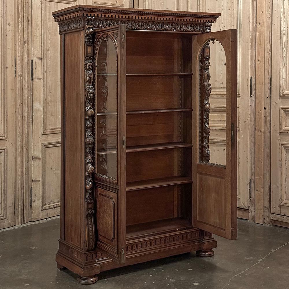 Late 19th Century Napoleon III Period Walnut Bookcase For Sale