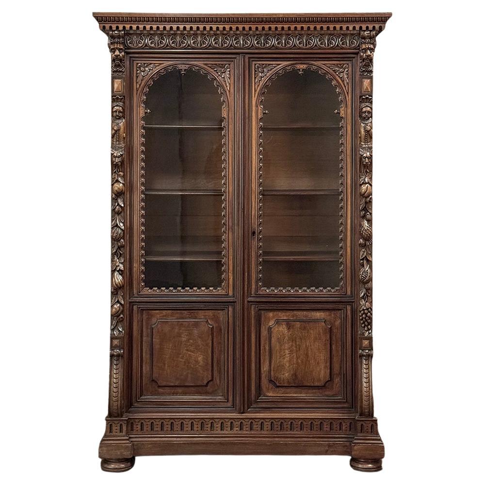 Napoleon III Period Walnut Bookcase For Sale