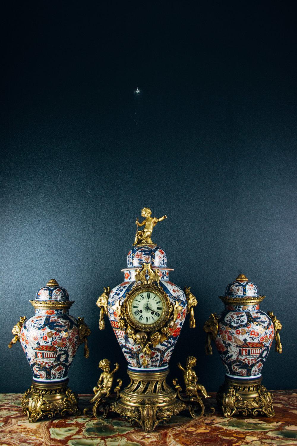 Bronzed Napoleon III Polychrome Porcelain Imari For Sale