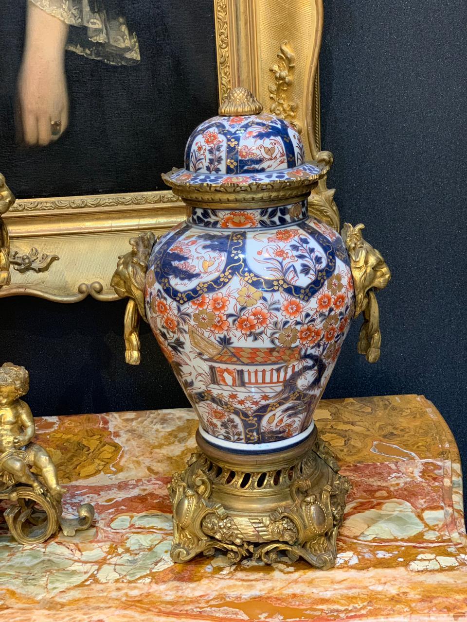 Napoleon III Polychrome Porcelain Imari In Good Condition For Sale In Paris, Sanit - Ouen