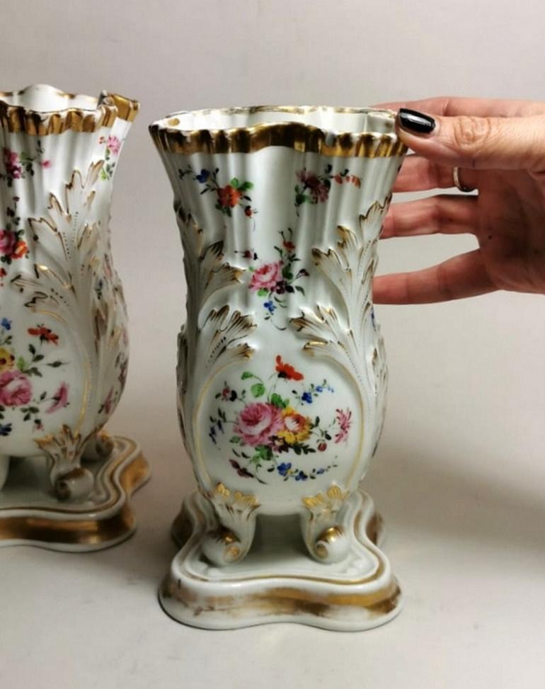 Napoleon III Porcelain de Paris French Pair of Vases 9