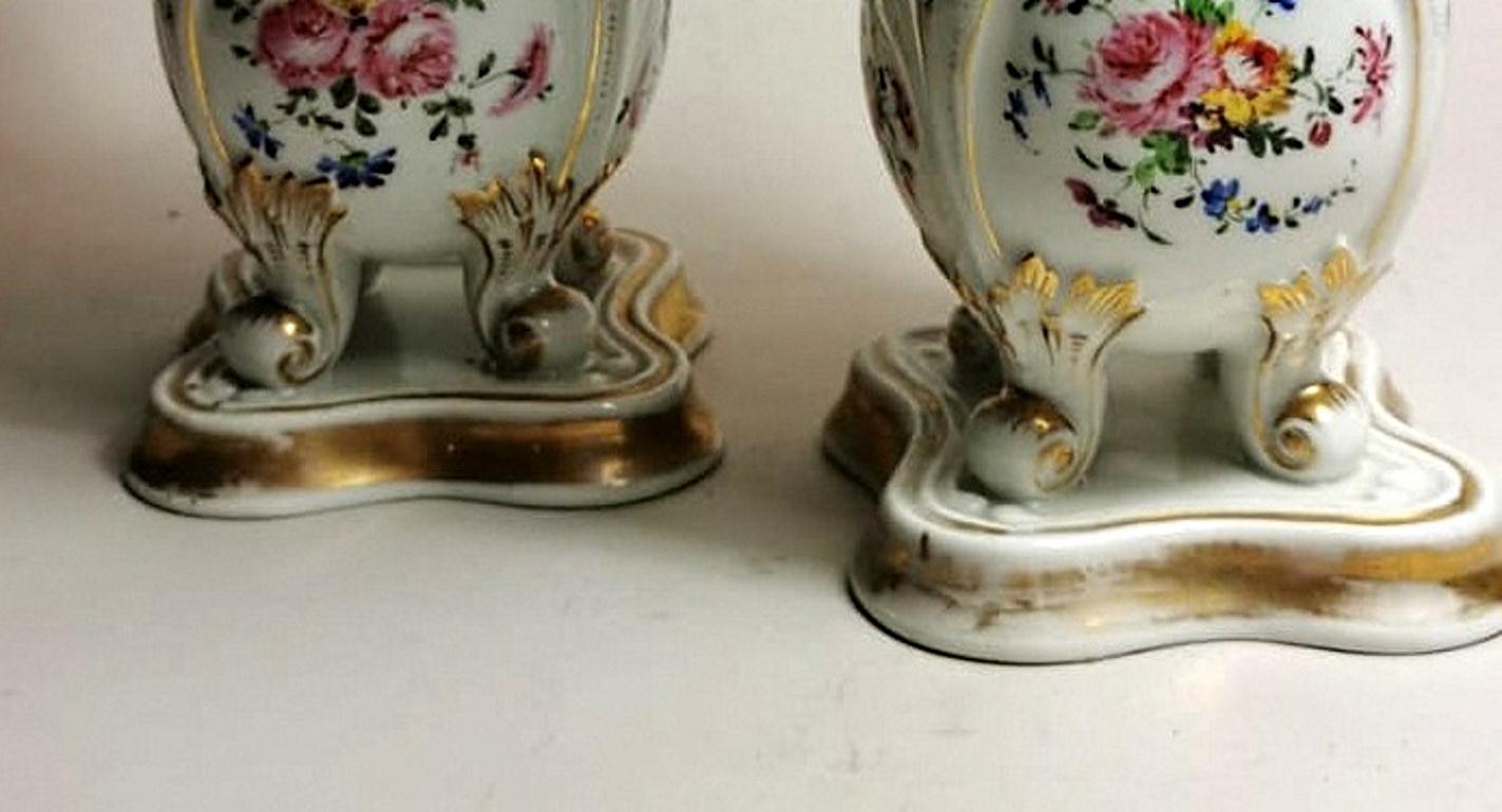 Napoleon III Porcelain de Paris French Pair of Vases 1