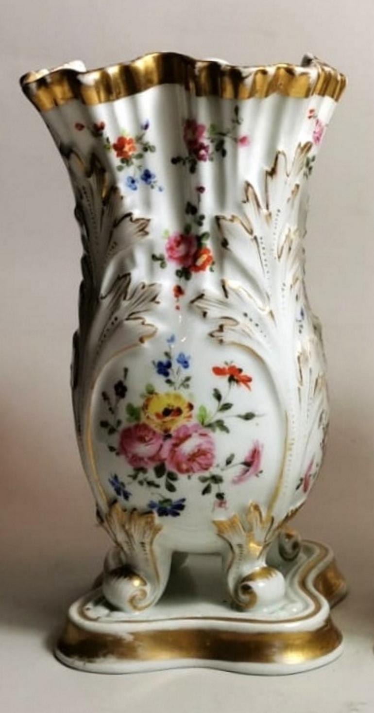 Napoleon III Porcelain de Paris French Pair of Vases 2
