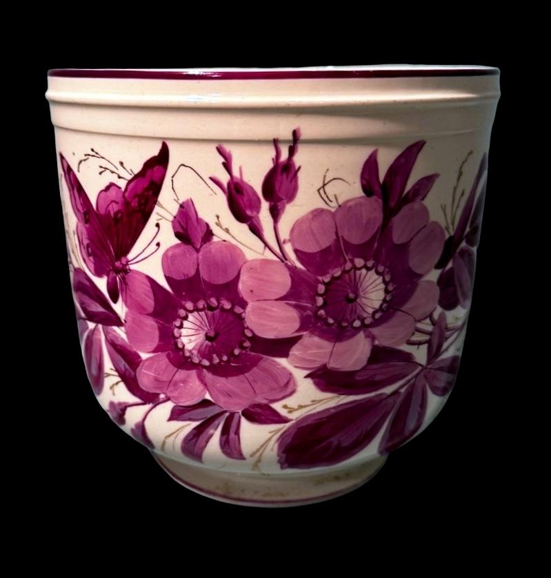 Cachepot francese Napoleone III Porcelaine de Paris dipinto a mano In condizioni buone in vendita a Prato, Tuscany