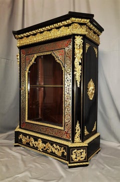 Napoleon III Rare Bookcase Cupboard Cabinet in Boulle Marquetry, France