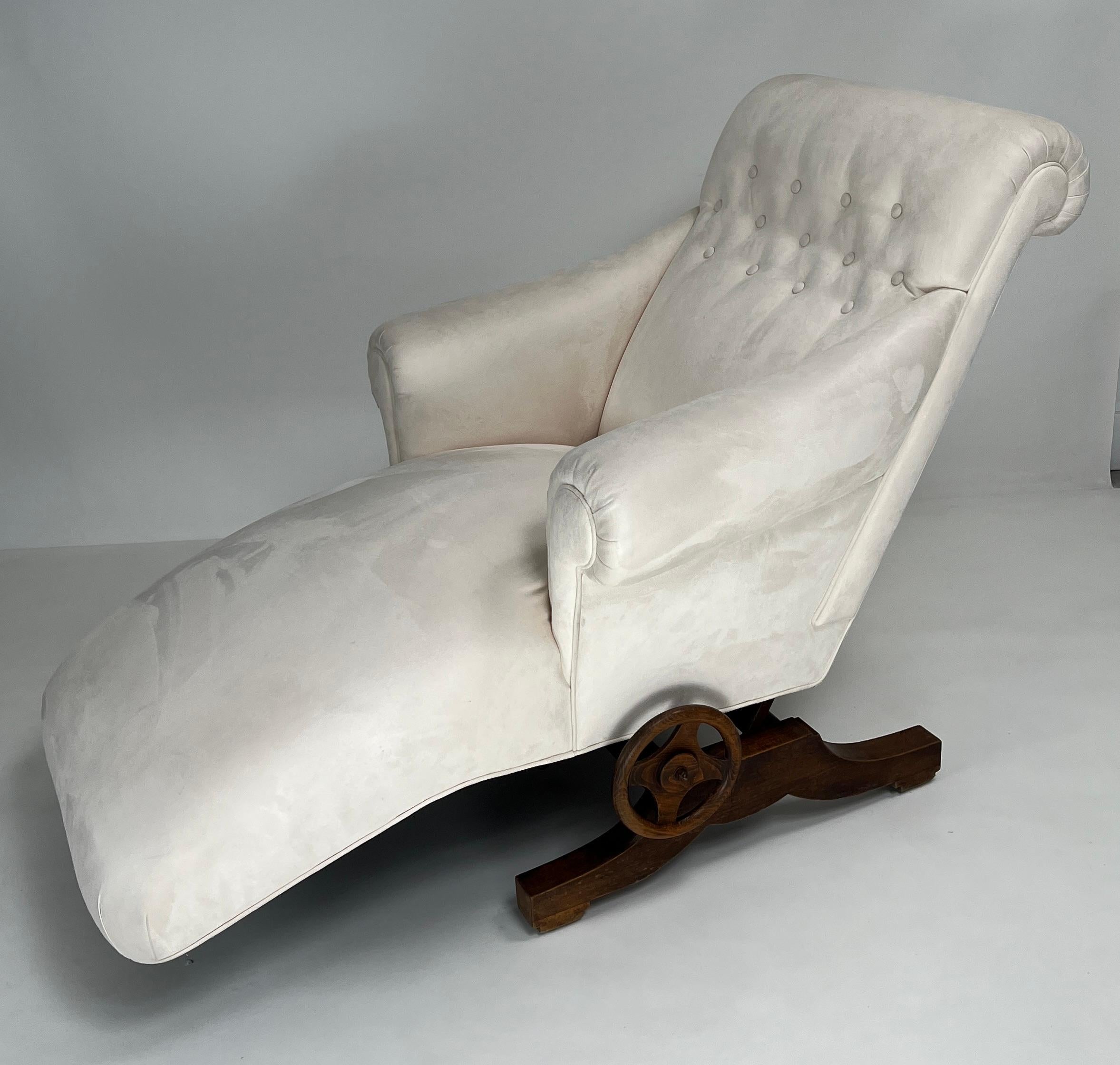 Chaise longue inclinable Napoleon III avec bras pivotant en vente 7