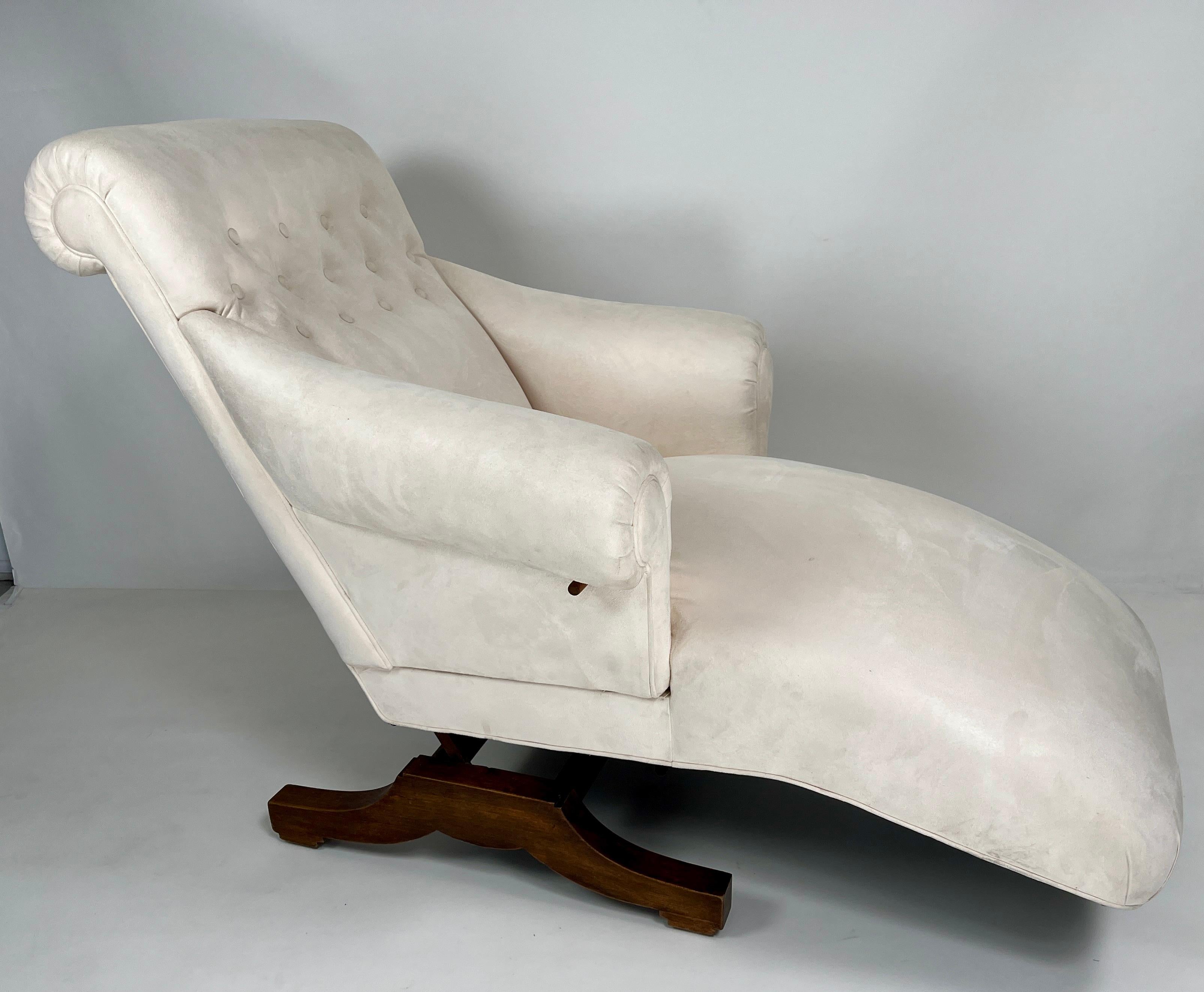 Français Chaise longue inclinable Napoleon III avec bras pivotant en vente