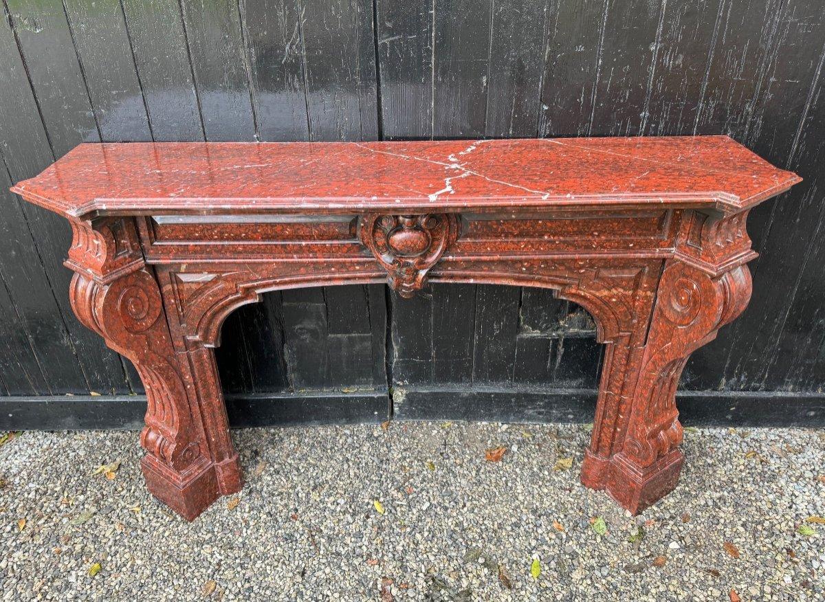 Napoleon III Red Griotte Marble Mantel Circa 1880 For Sale 9