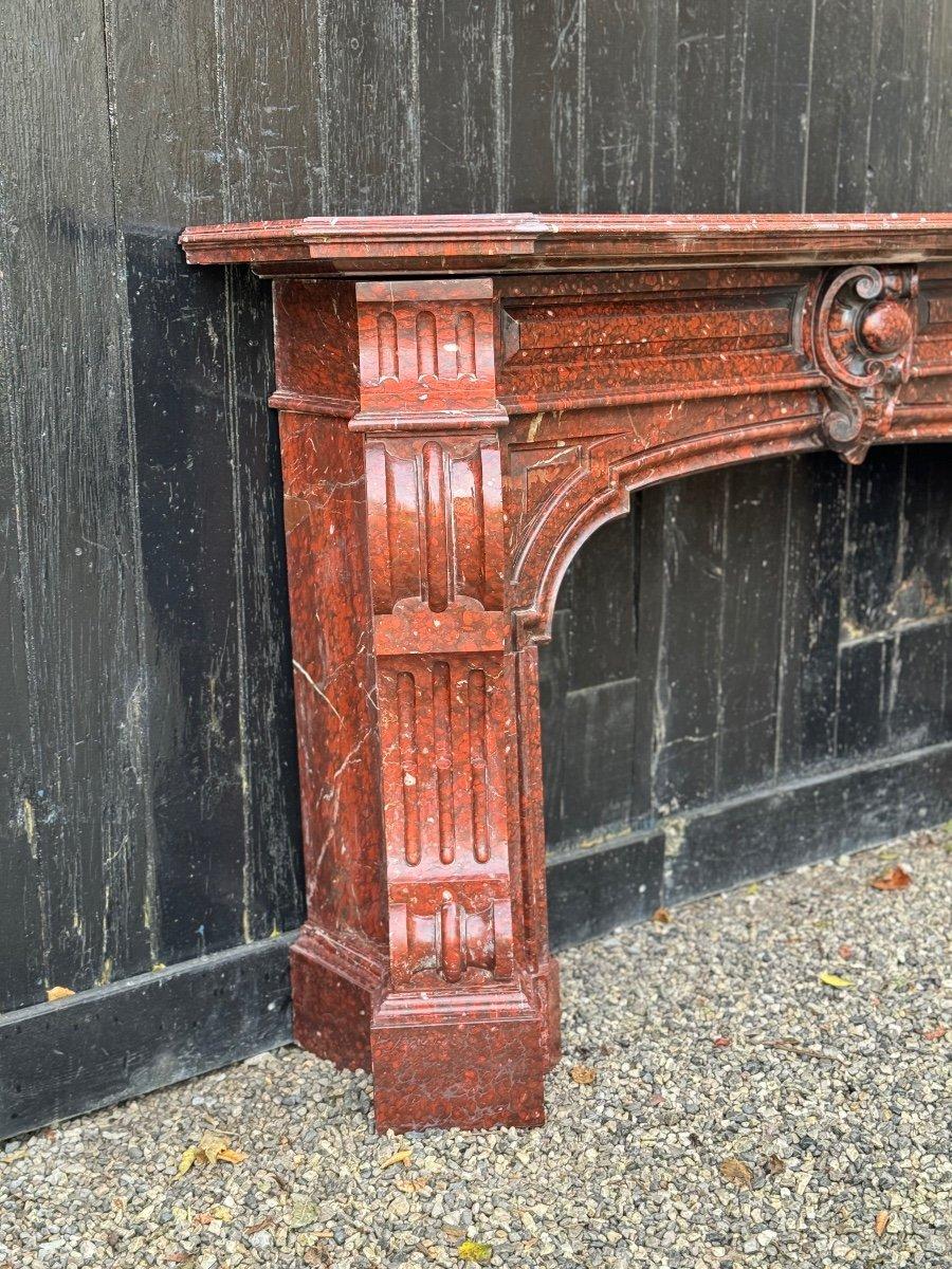 Napoleon III Red Griotte Marble Mantel Circa 1880 For Sale 1
