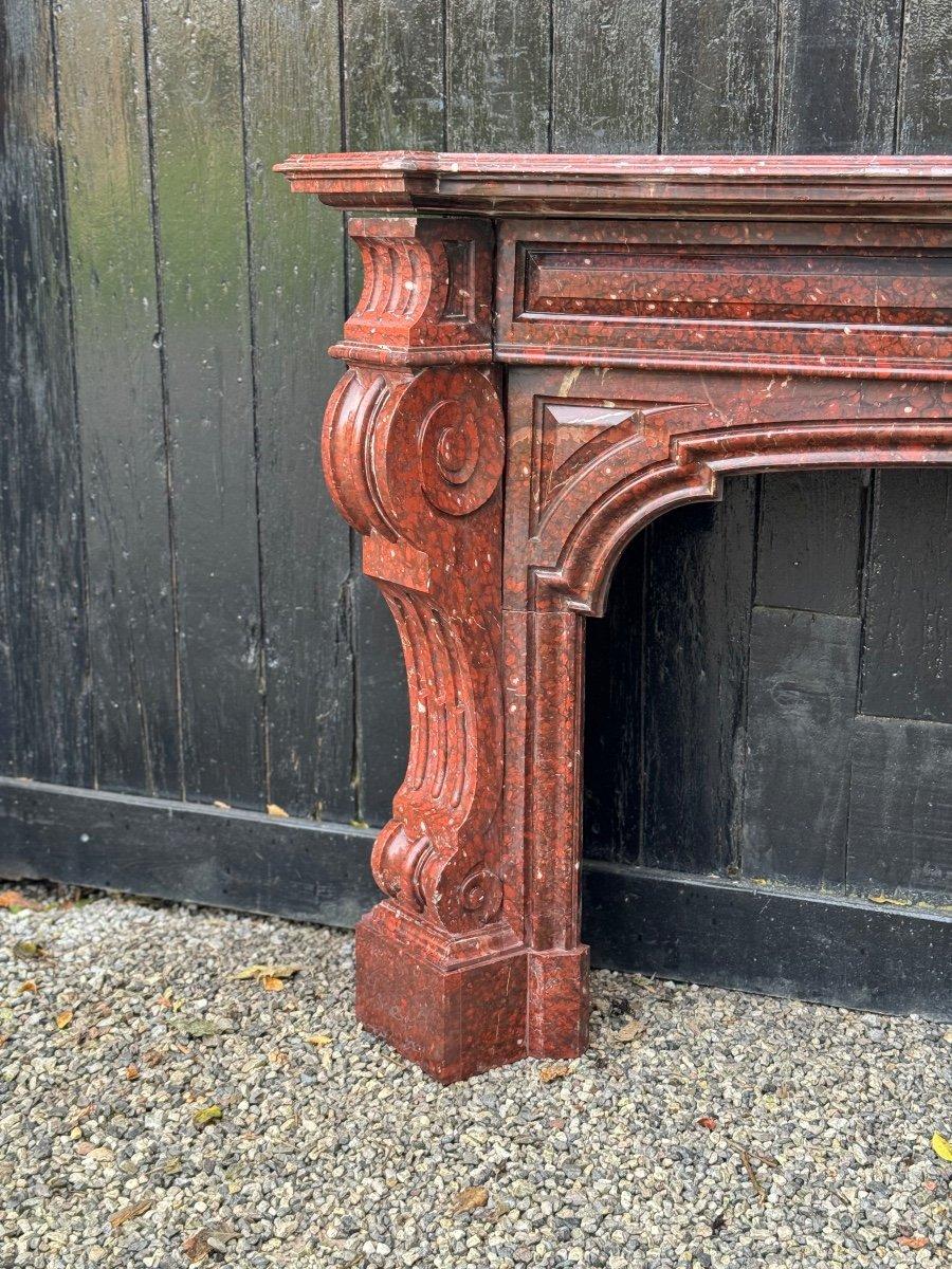 Napoleon III Red Griotte Marble Mantel Circa 1880 For Sale 2