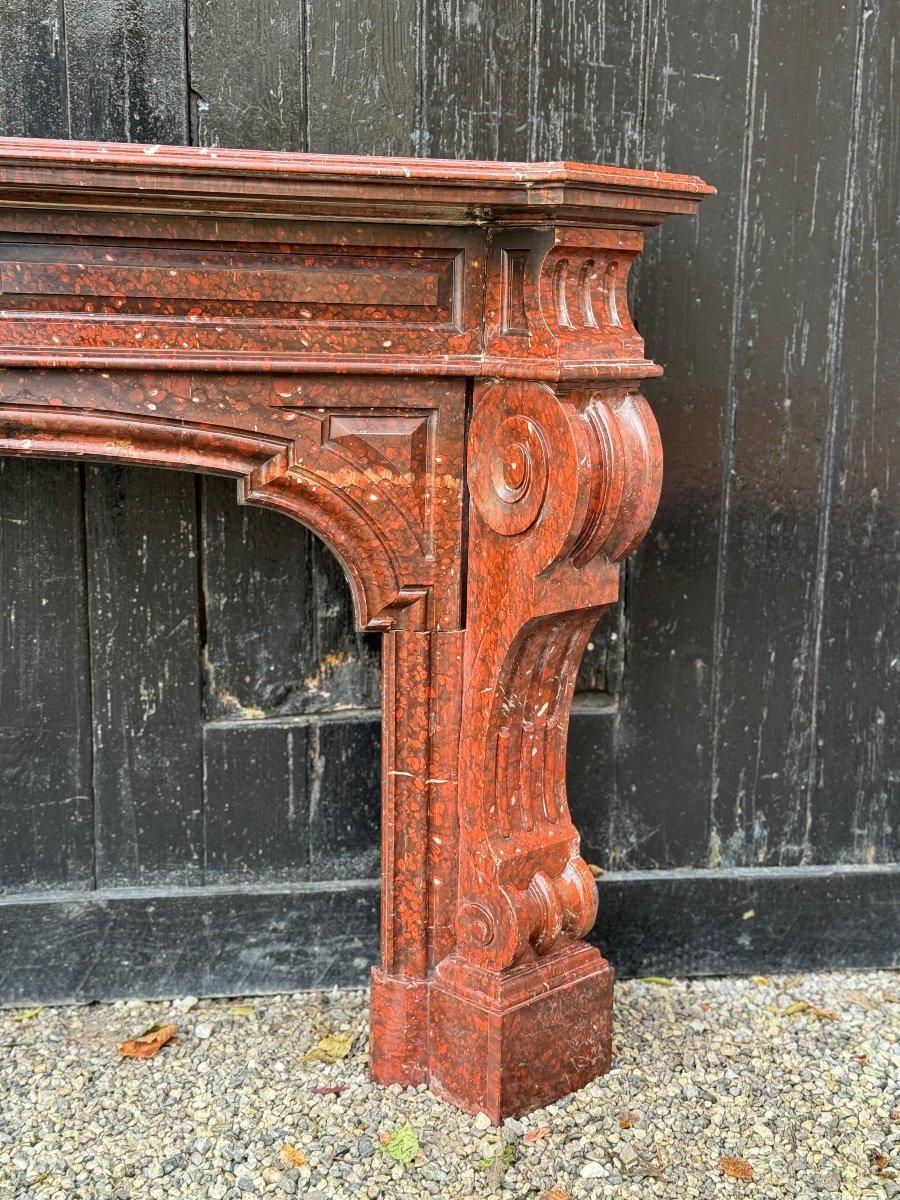 Napoleon III Red Griotte Marble Mantel Circa 1880 For Sale 4