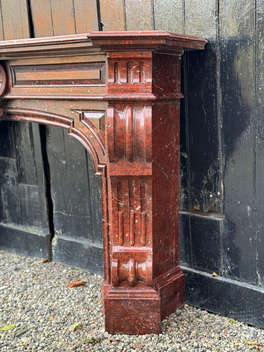 Napoleon III Red Griotte Marble Mantel Circa 1880 For Sale 5