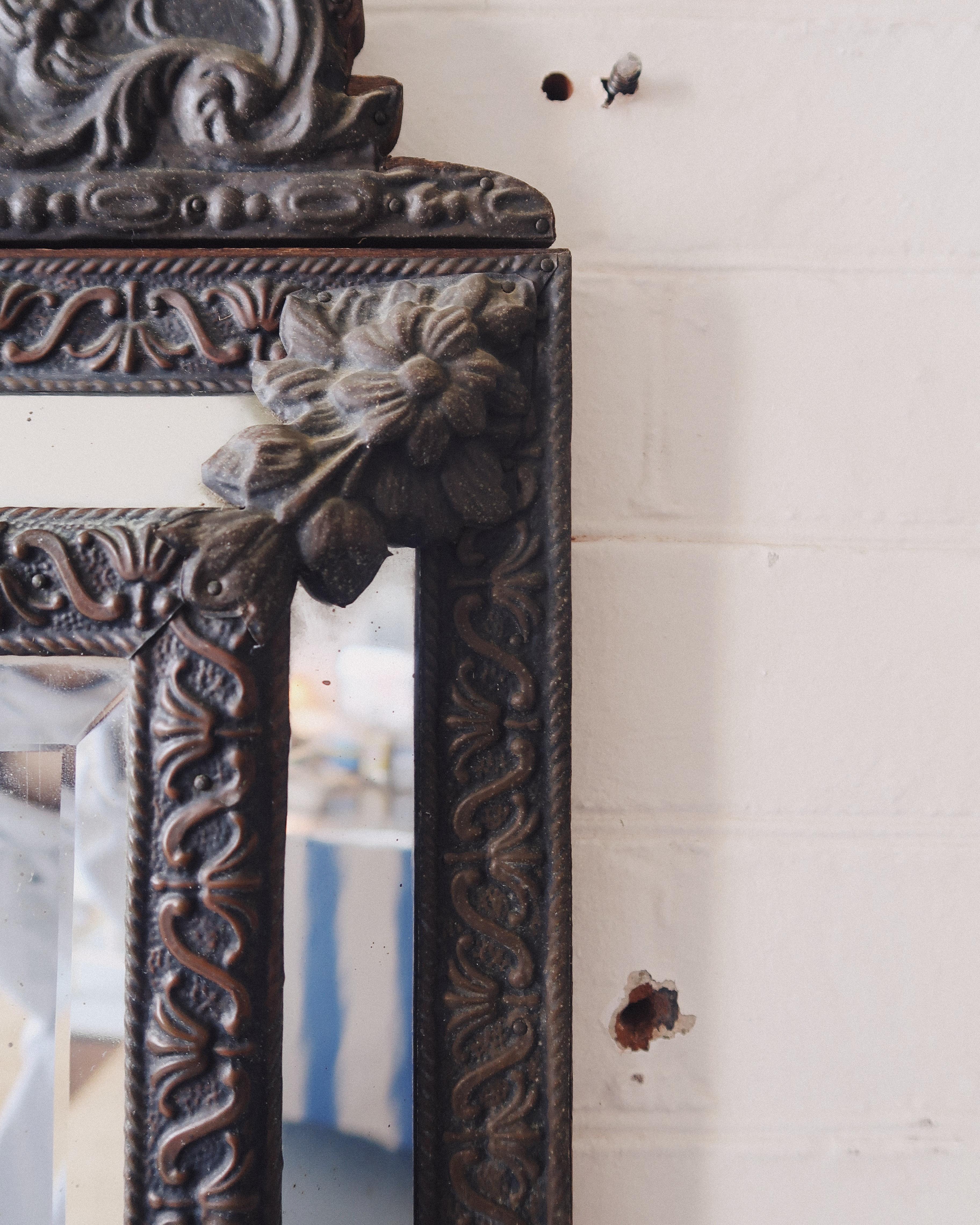 19th Century Napoleon III Repoussé Mirror For Sale