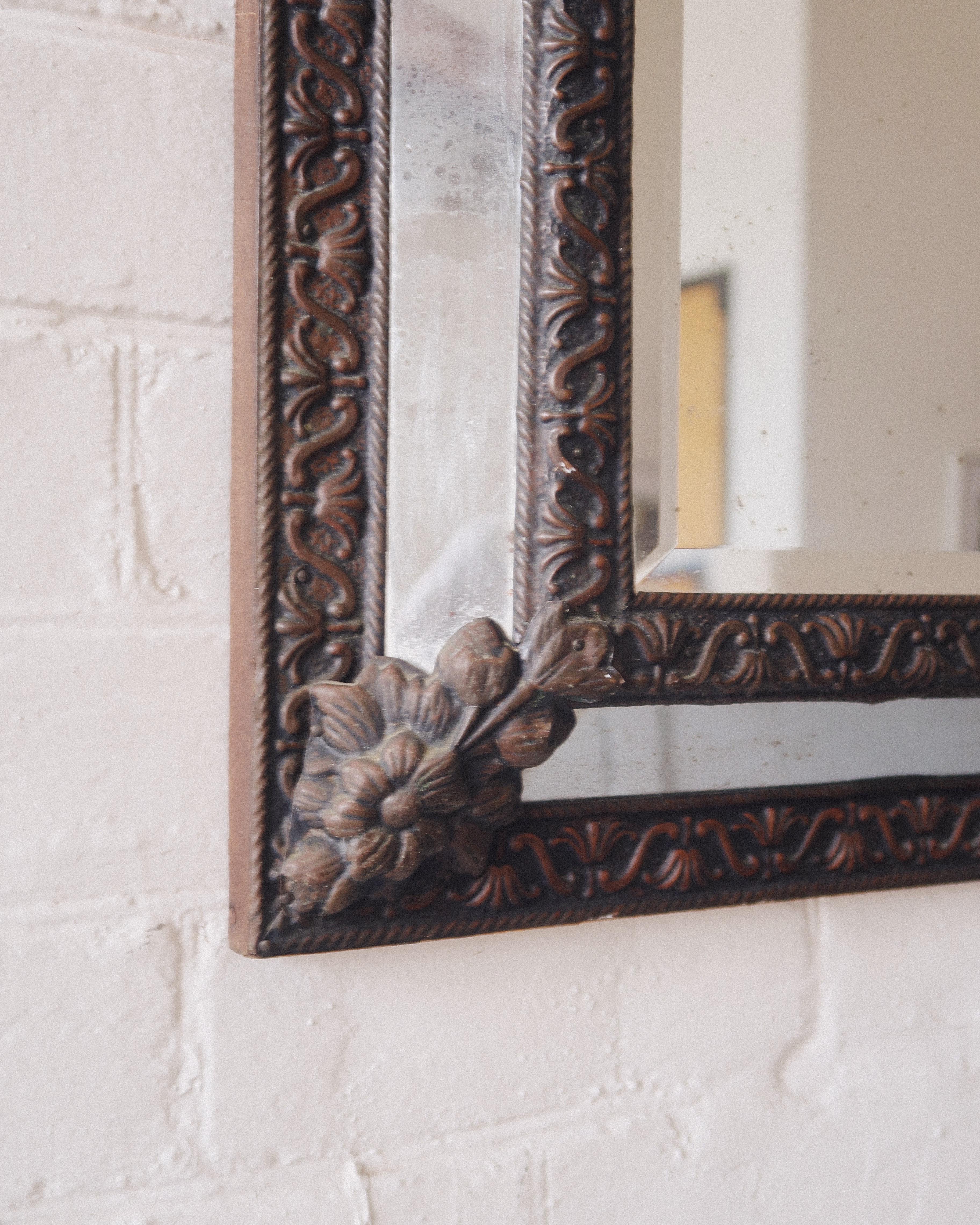 Metal Napoleon III Repoussé Mirror For Sale