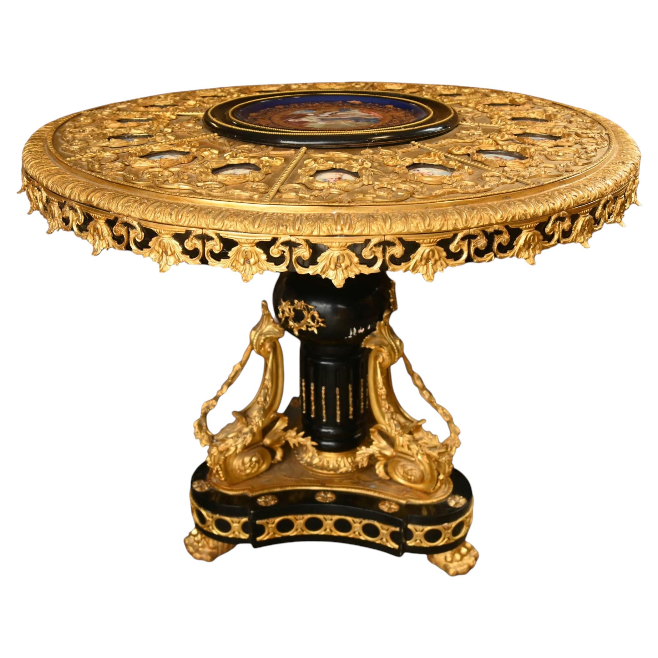 Napoleon III Revival Centre Table Sevres Plaques Ormolu