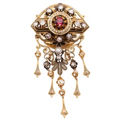 Napoleon III Rhodolite Garnet
Diamond Brooch
