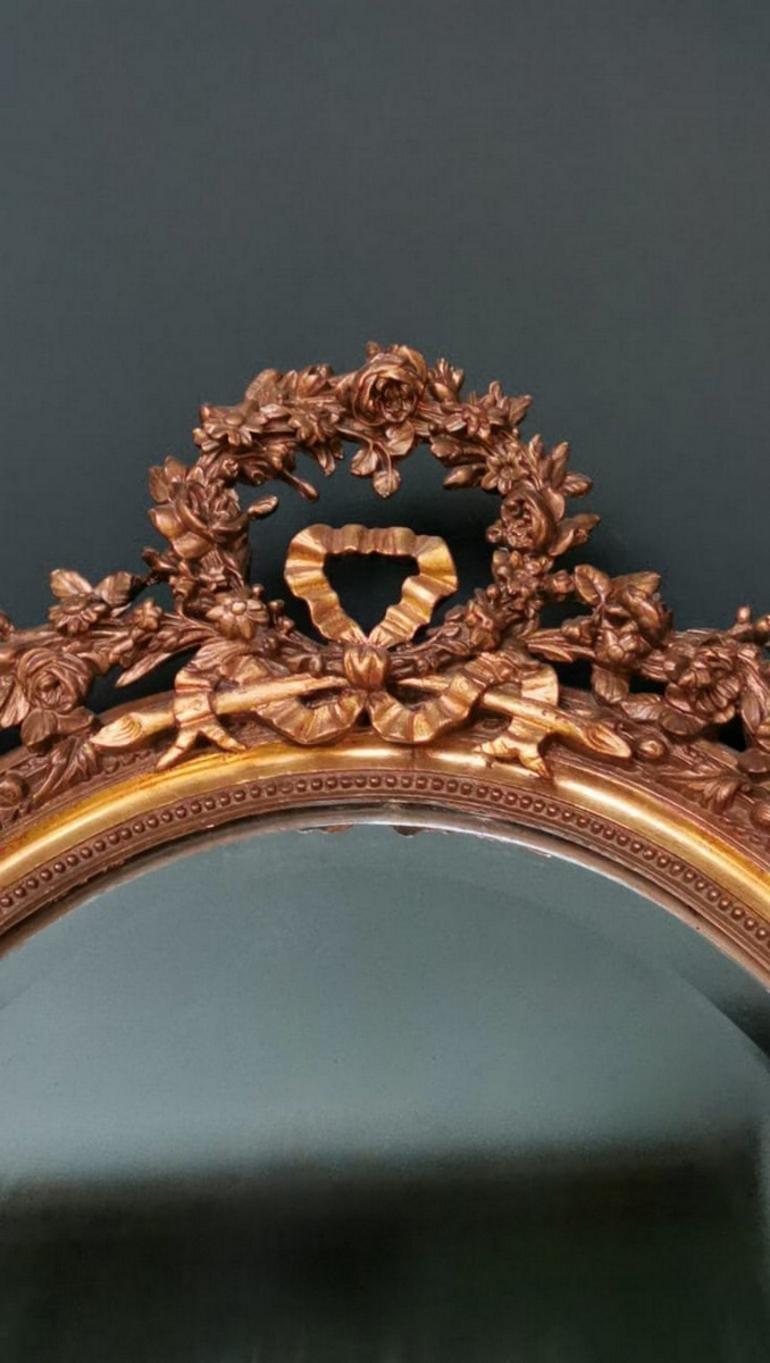 Napoleon III Rococò Style French Gilded Wood Mirror 8