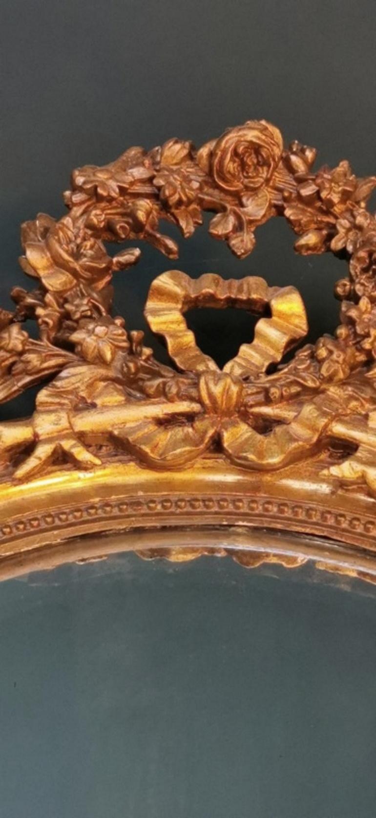 Napoleon III Rococò Style French Gilded Wood Mirror 9