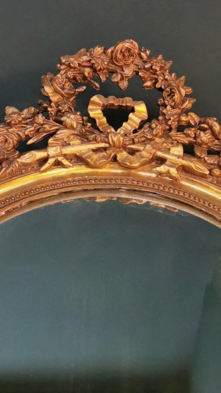 Napoleon III Rococò Style French Gilded Wood Mirror 10