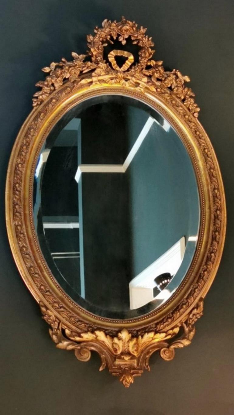 Napoleon III Rococò Style French Gilded Wood Mirror In Good Condition In Prato, Tuscany