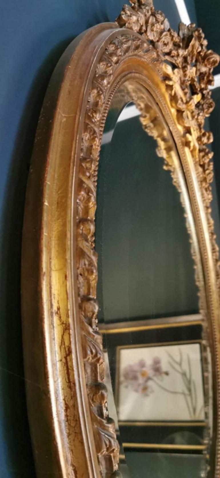 Napoleon III Rococò Style French Gilded Wood Mirror 1