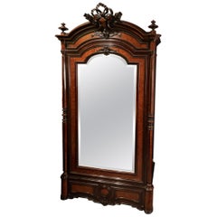 Napoleon III Rosewood and Burlwood Mirrored Armoire