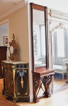 Napoleon III Serpentine-Front Boulle Cabinet, Inlays and Marble, France, 1880