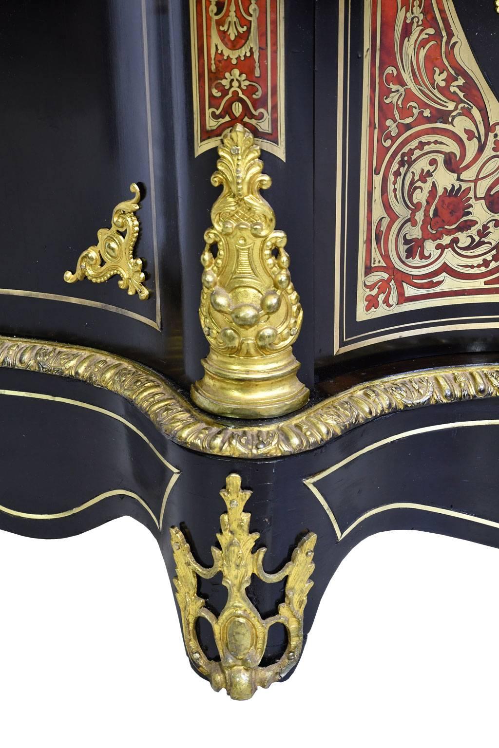 Napoleon III Serpentine-Front Boulle Cabinet, Inlays and Marble, France, 1880 8