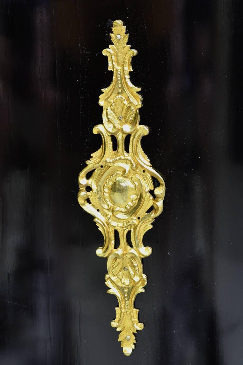Late 19th Century Napoleon III Serpentine-Front Boulle Cabinet, Inlays and Marble, France, 1880
