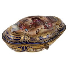Antique Napoleon III Sèvres Box Porcelain France xix Century