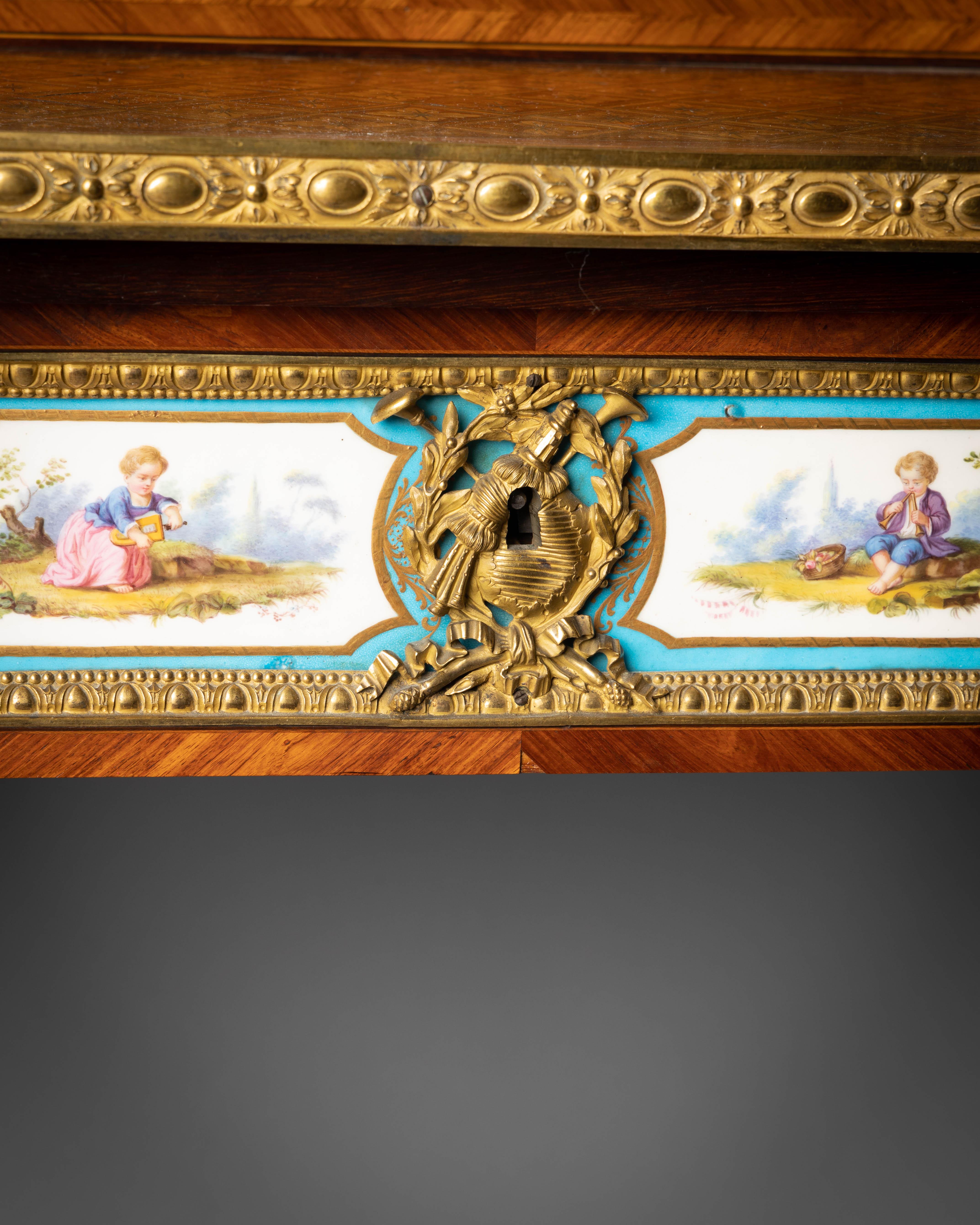 Napoleon III 'Sevres' Porcelain and Ormolu-Mounted Bureau De Dame, circa 1860 For Sale 3