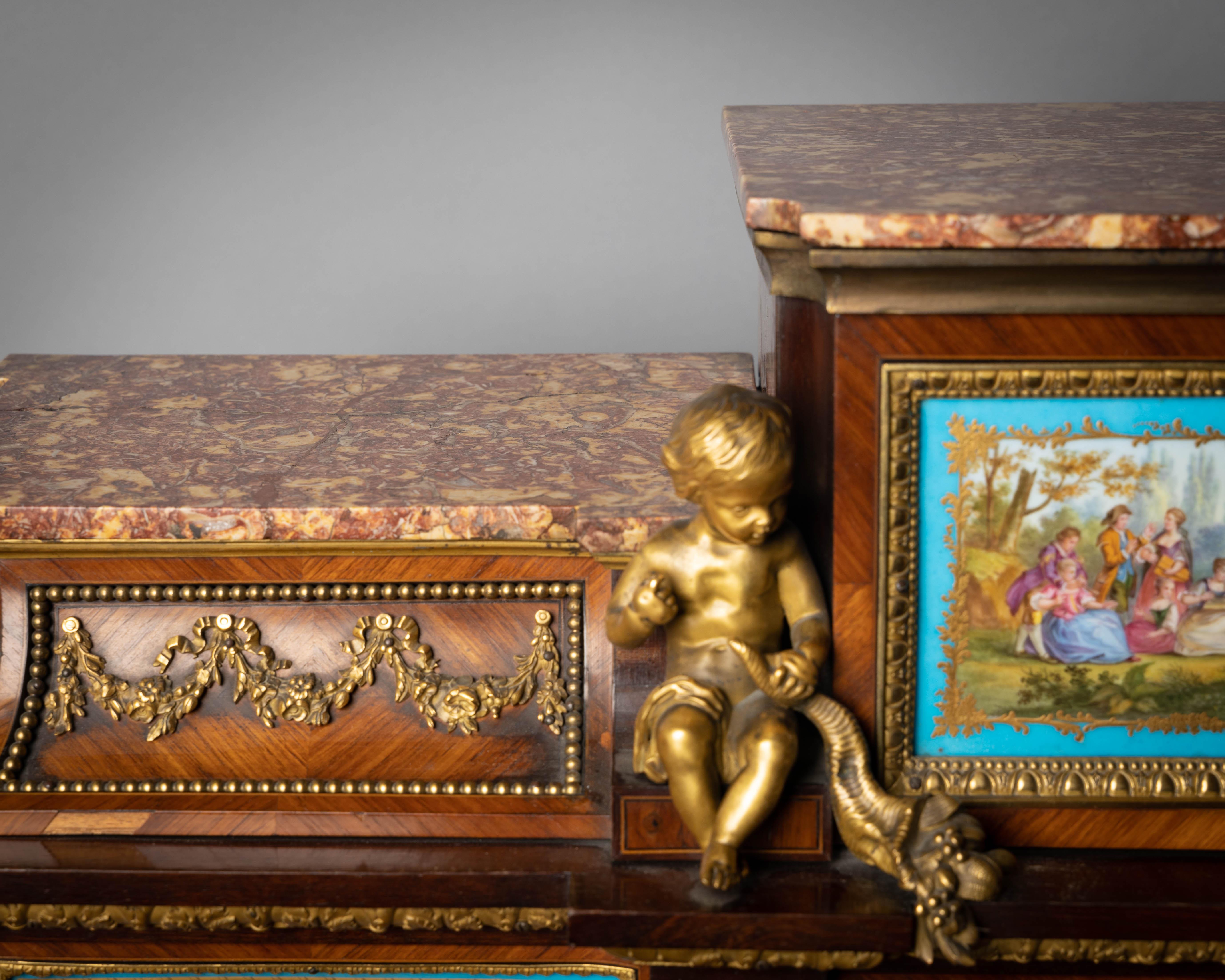 Napoleon III 'Sevres' Porcelain and Ormolu-Mounted Bureau De Dame, circa 1860 For Sale 9