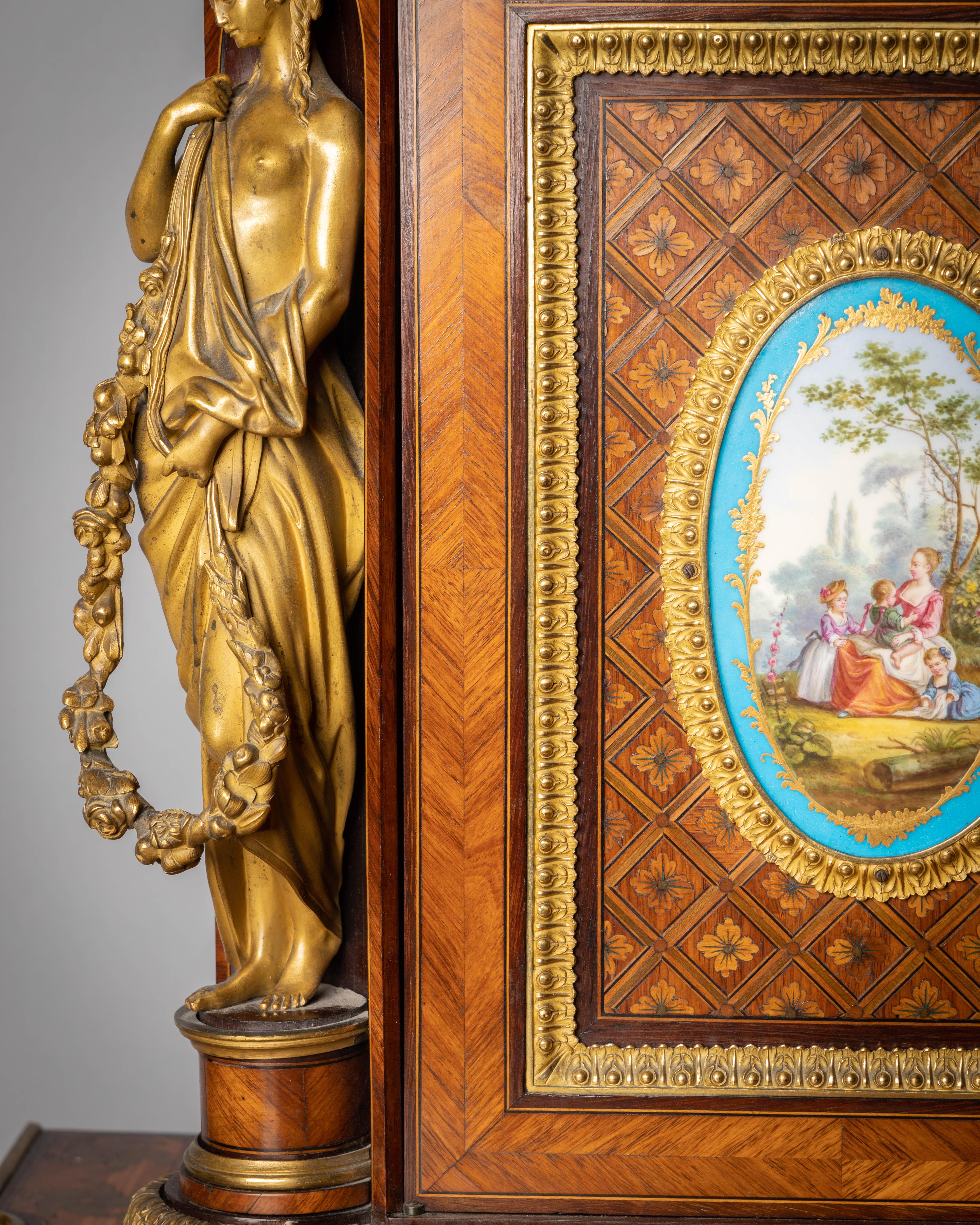Napoleon III 'Sevres' Porcelain and Ormolu-Mounted Bureau De Dame, circa 1860 For Sale 1