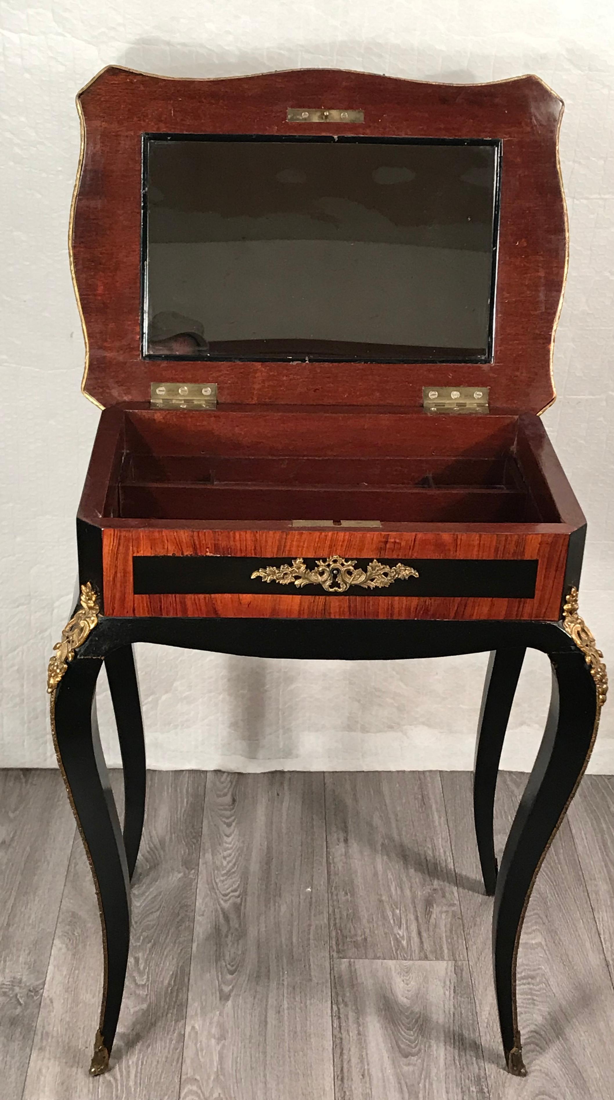 Marquetry Napoleon III Side Table, France, 1860-1870 For Sale