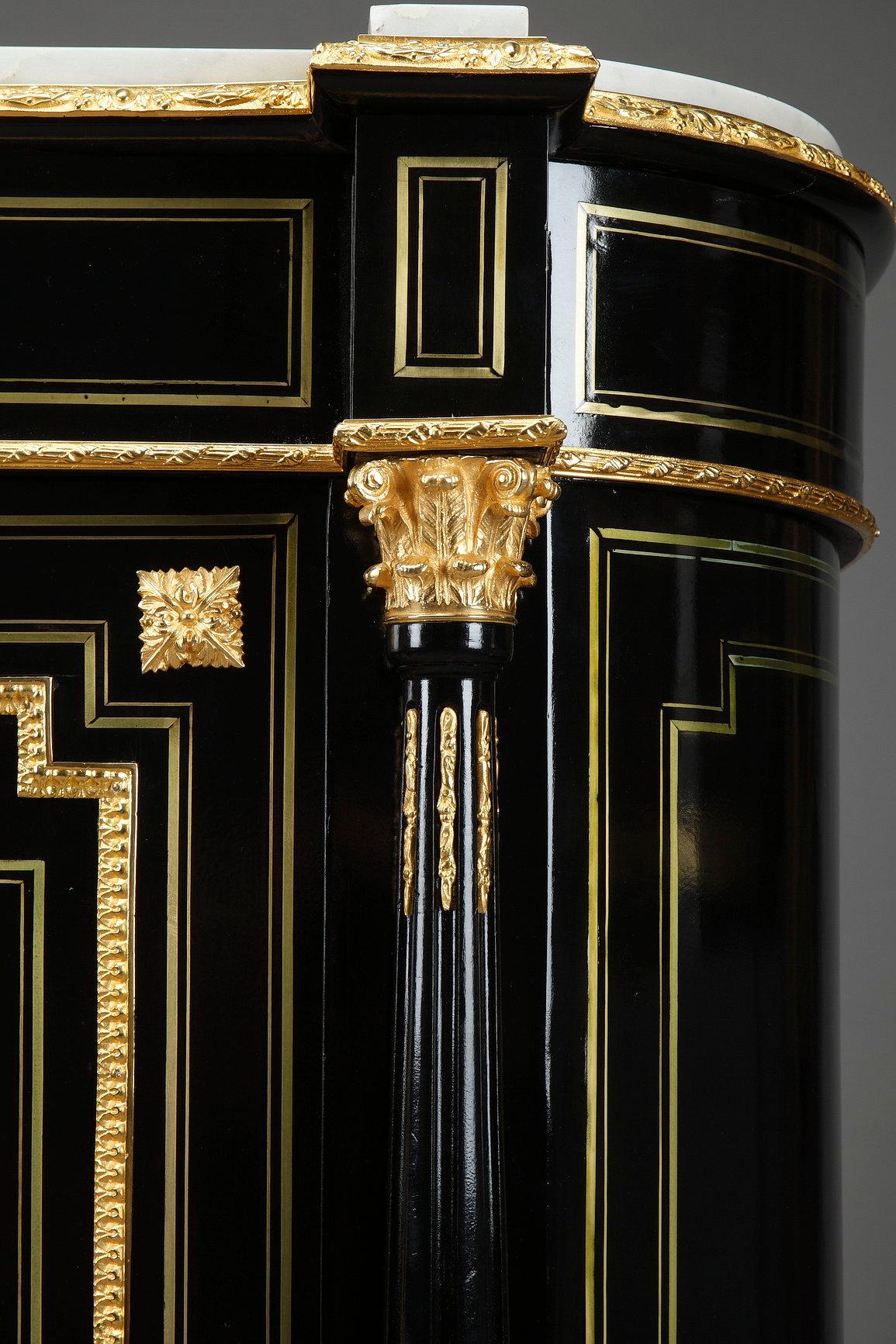 Napoleon III Sideboard in Blackened Wood and Gilded Bronzes For Sale 5