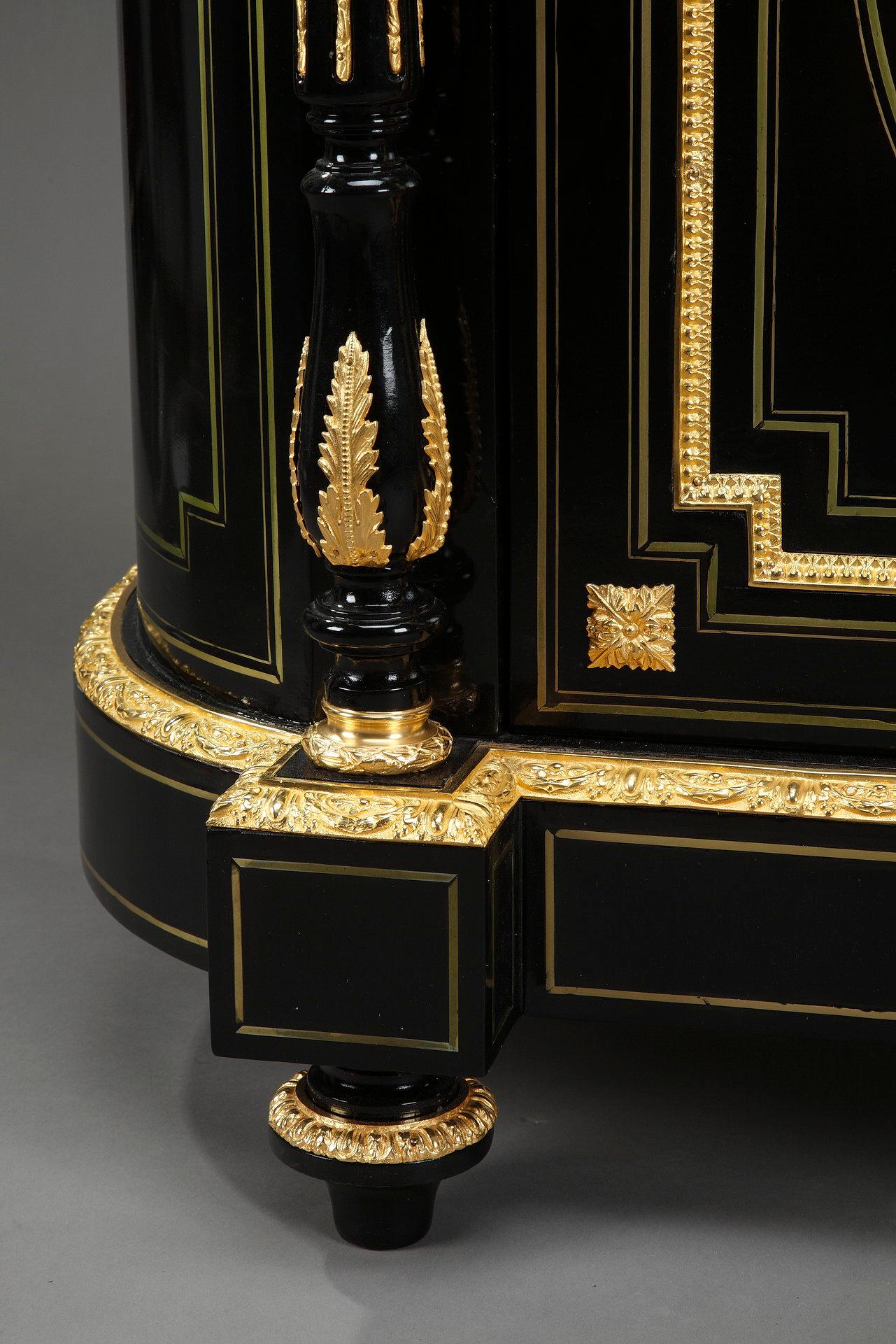 Napoleon III Sideboard in Blackened Wood and Gilded Bronzes For Sale 7