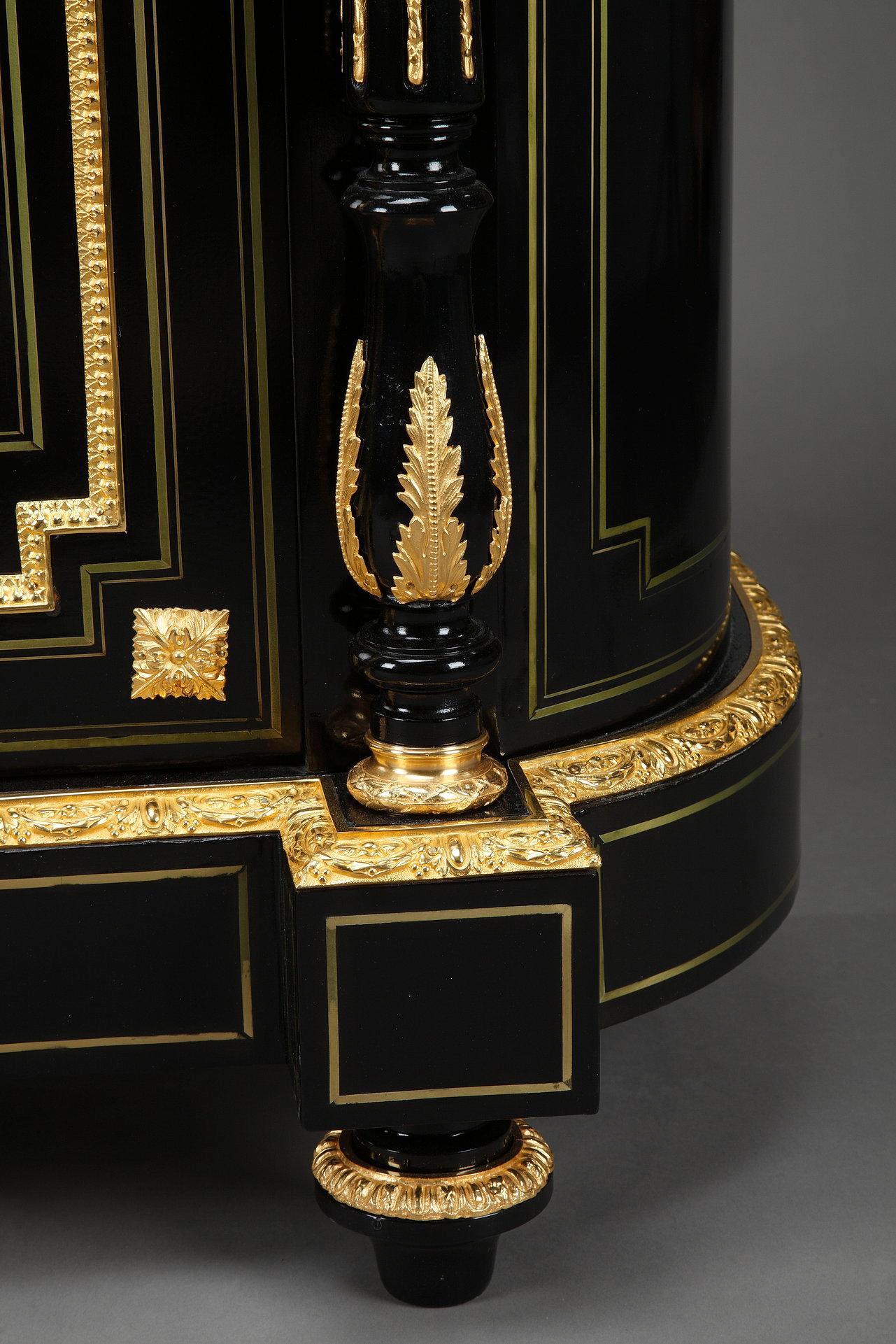 Napoleon III Sideboard in Blackened Wood and Gilded Bronzes For Sale 8