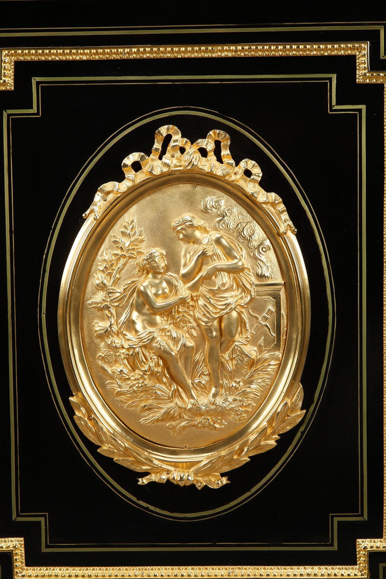 Enfilade Napoléon III en bois noirci et bronzes dorés en vente 10