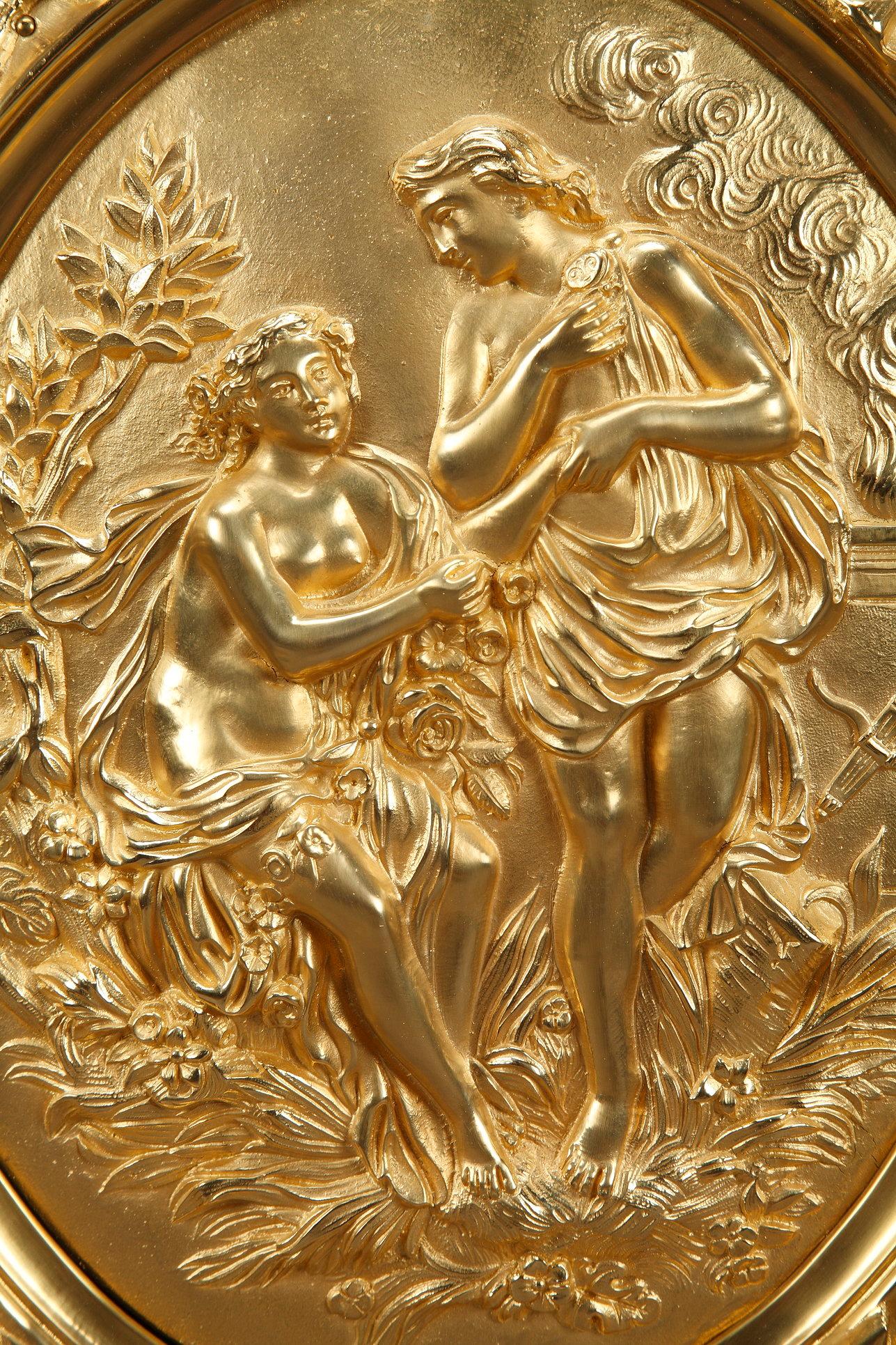 Sideboard aus geschwärztem Holz und vergoldeten Bronzen im Stil Napoleons III. im Angebot 12