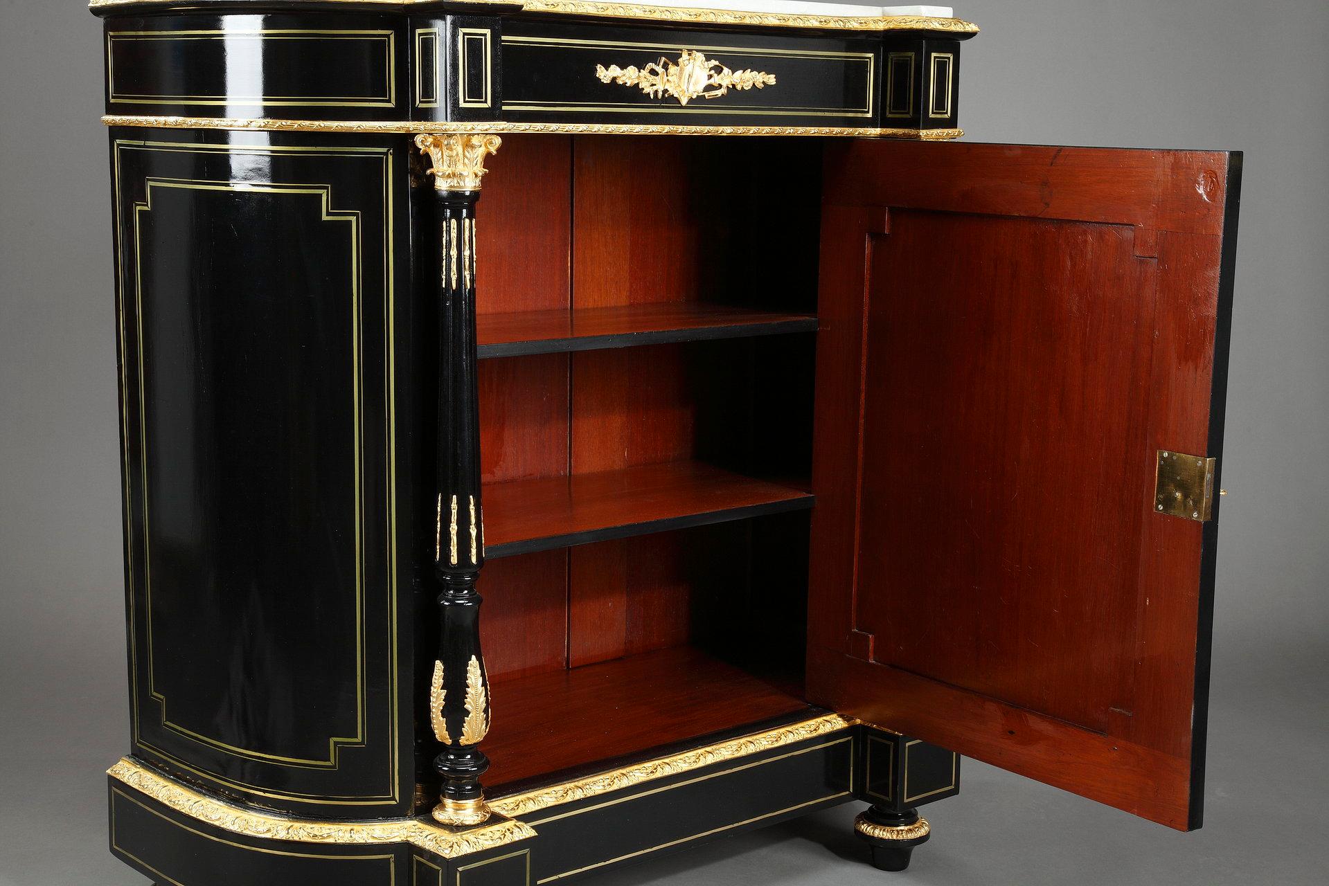 Napoleon III Sideboard in Blackened Wood and Gilded Bronzes For Sale 3