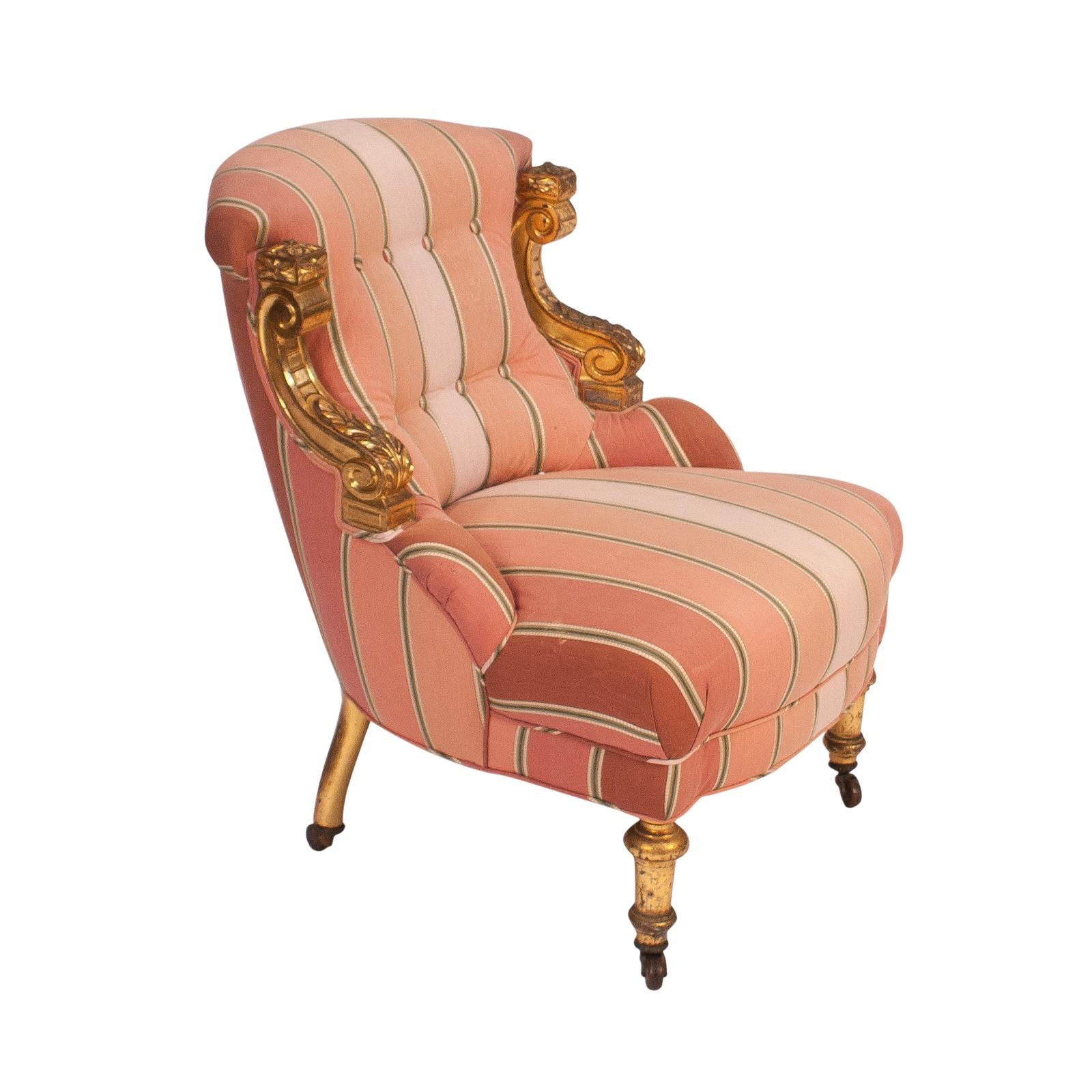 French Napoleon III Slipper Chair, France, circa 1870