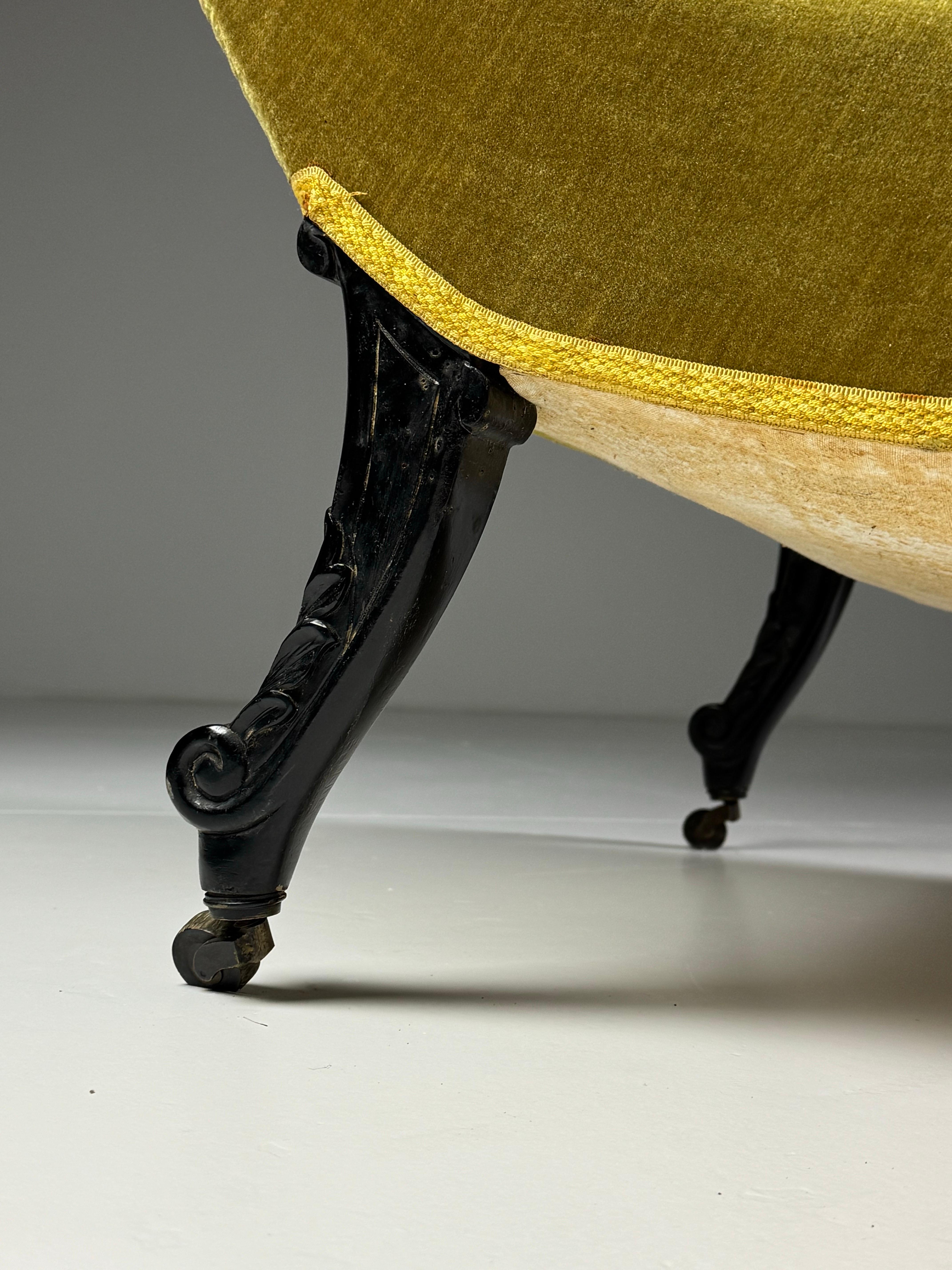 Napoleon III Slipper Chaise Longue Terciopelo en venta