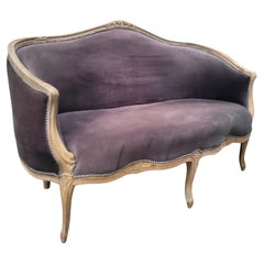 Napoleon III Sofa Corbeille grey oak washed oak France
