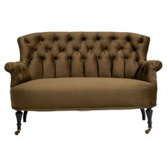 Napoleon III Sofa with Velvet Upholstery