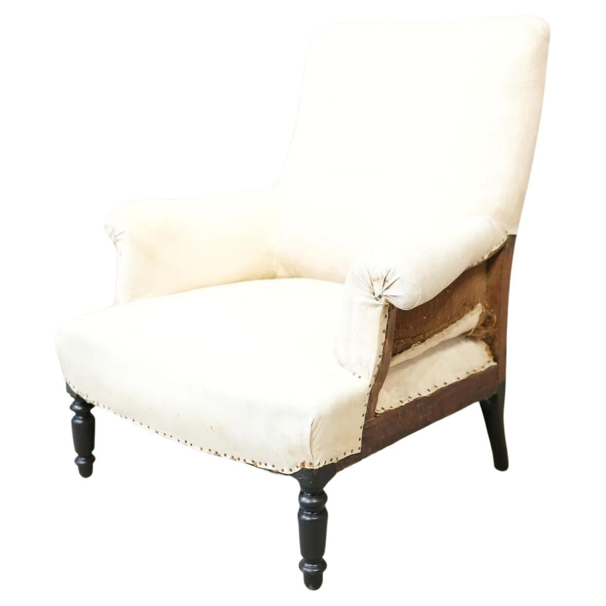 Napoleon III square backed armchair