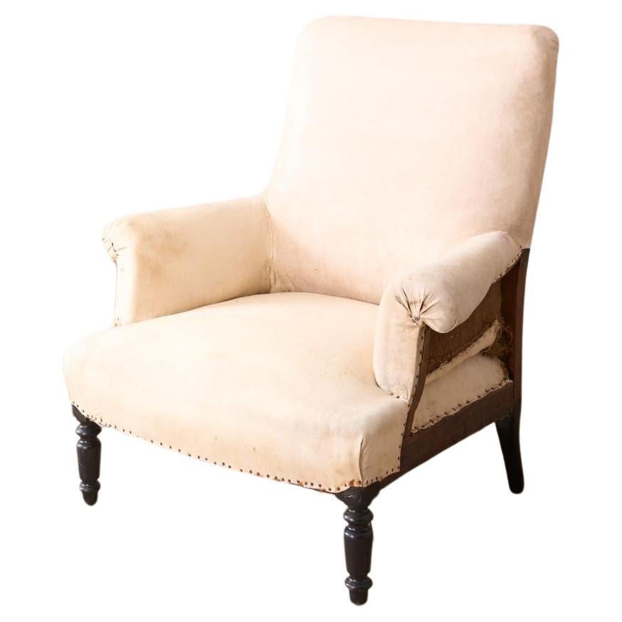 Napoleon III square backed armchair For Sale