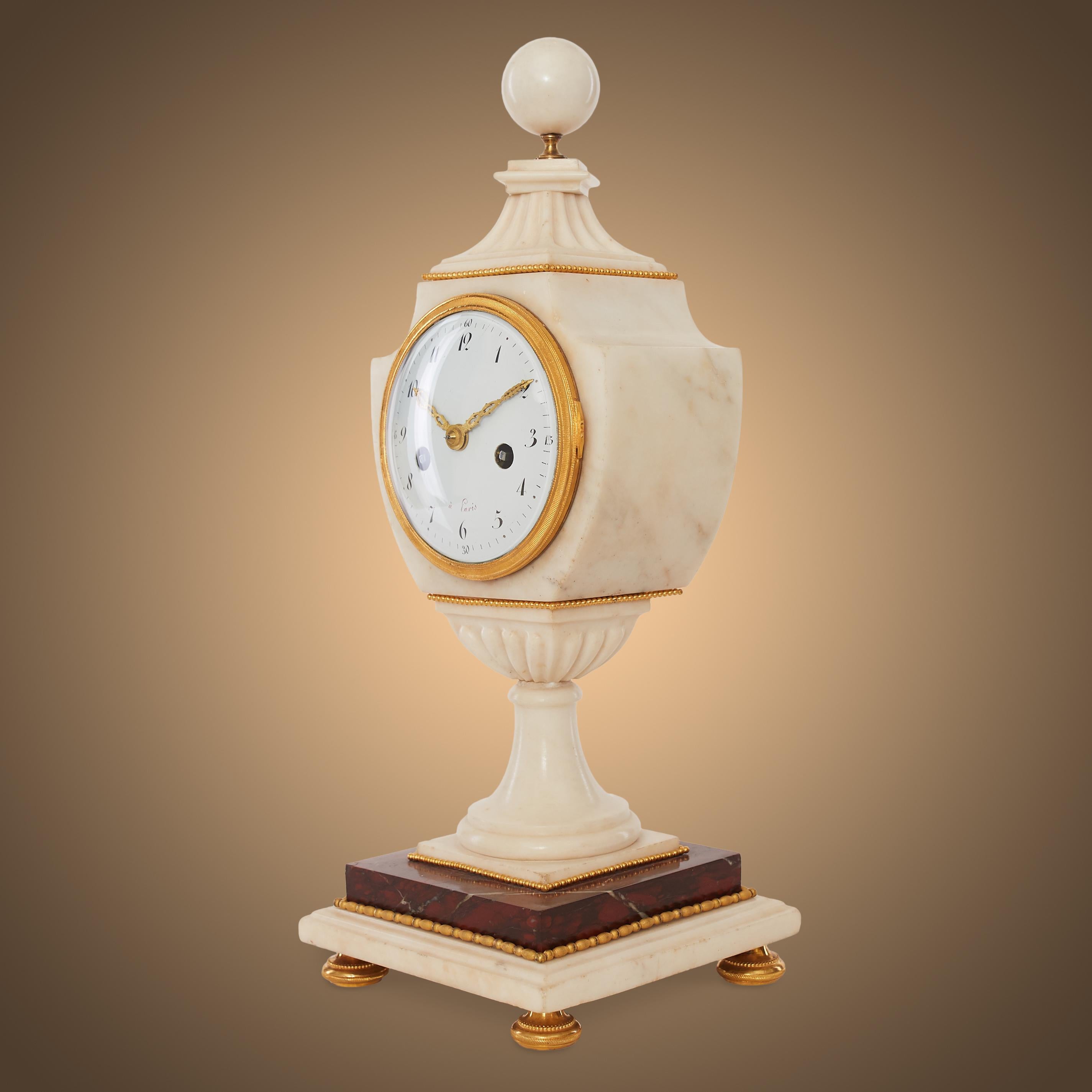 French Napoleon III Striking Porcelain Mantel Clock, the Flawless Beauty of Porcelain For Sale