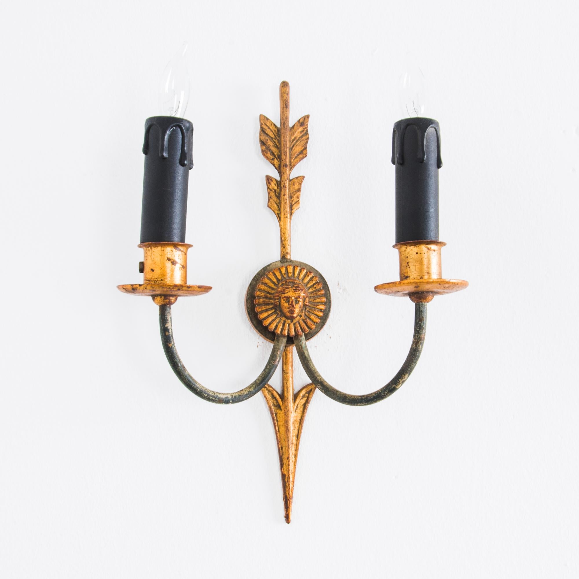 Gilt Napoleon III Style Arrow Wall Sconces, a Pair