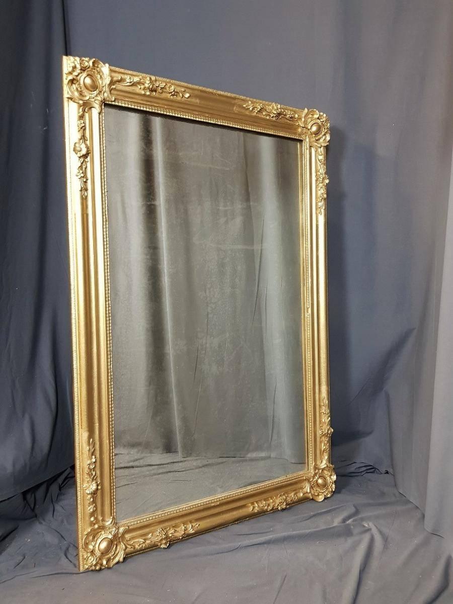 French Napoleon III Style Big Gilt Mirror, France, 19th Century